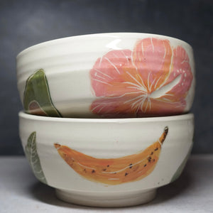 set of two tropical bowls 6x3 in approx