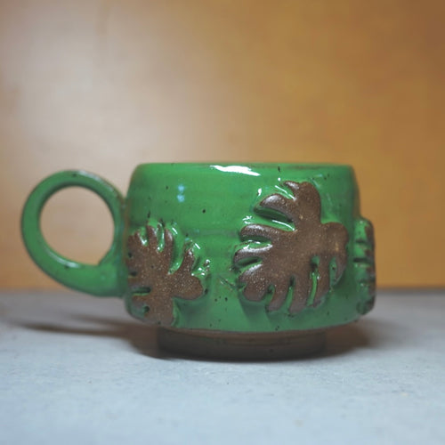 16oz Green Monstera Mug