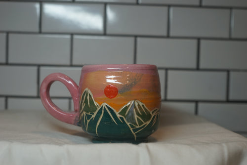 12oz Sunrise/sunset Mountain Mug