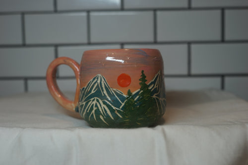 12oz Sunrise/sunset Mountain Mug