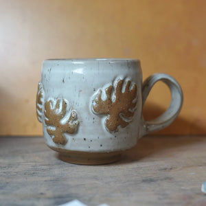 12oz White Monstera Mug