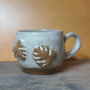 16oz White Monstera Mug