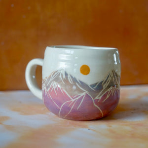 12oz Pink mountain Mug