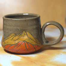 12oz yellow/orange mountain mug