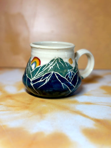 2nd 12oz mountains and sun mug and rainbow