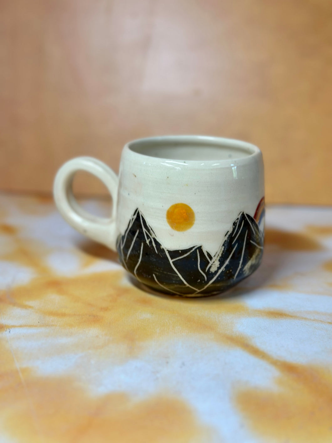 2nd 12oz Rainbow Mountain Mug with Tree and Sun