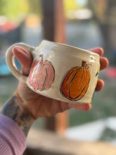 8oz hand painted pumpkin/gourd mug