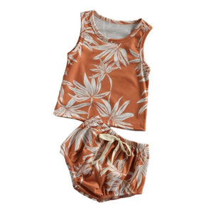 FREE SHIPPING Tiny Desert Fronds Two-Piece Shortie Set