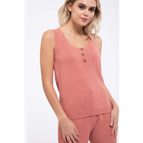 Free shipping Cozy sweater tank pink