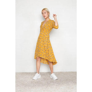FREE SHIPPING Yellow flowy midi dress made in USA AlexApland FREE SHIPPING Yellow flowy midi dress made in USA AlexApland