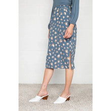 FREE SHIPPING Blue midi skirt made in USA